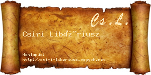 Csiri Libériusz névjegykártya